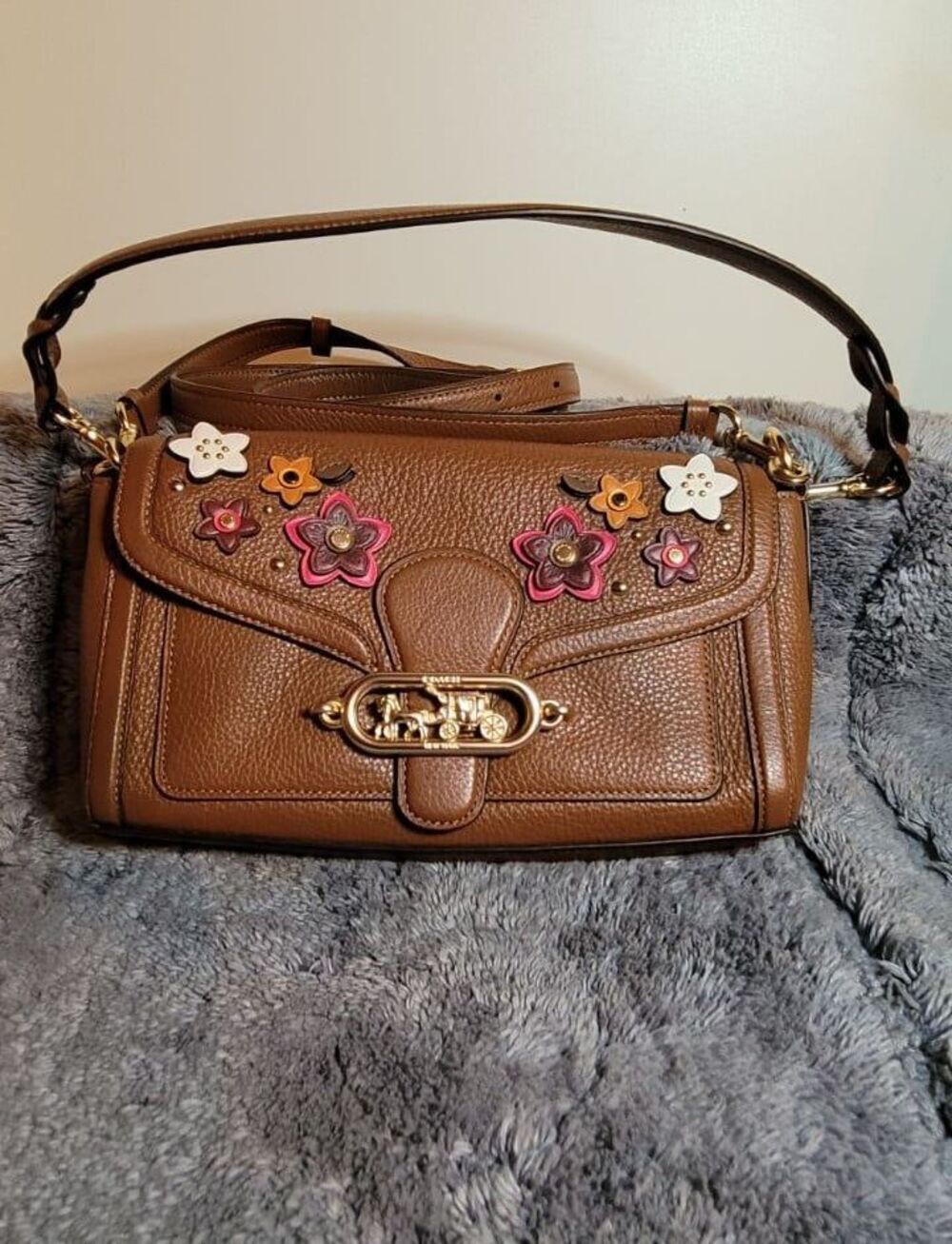 Coach Jade Shoulder Bag With Daisy Applique